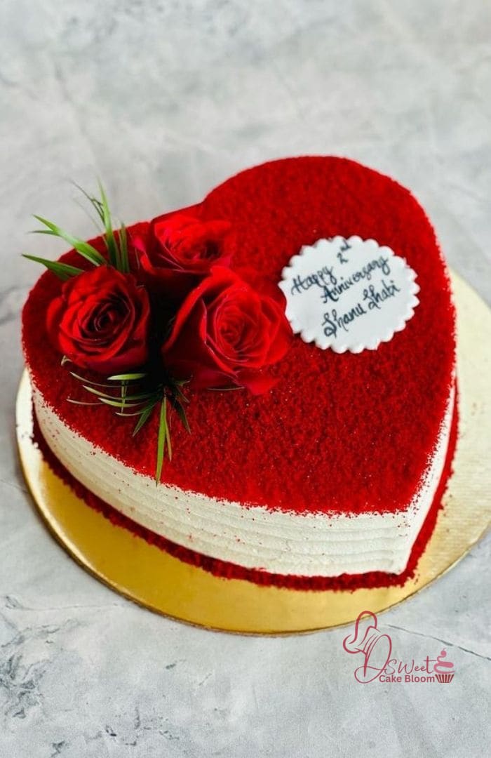 Red Velvet Heart Cake for Birthdays, Weddings, and Special Occasions